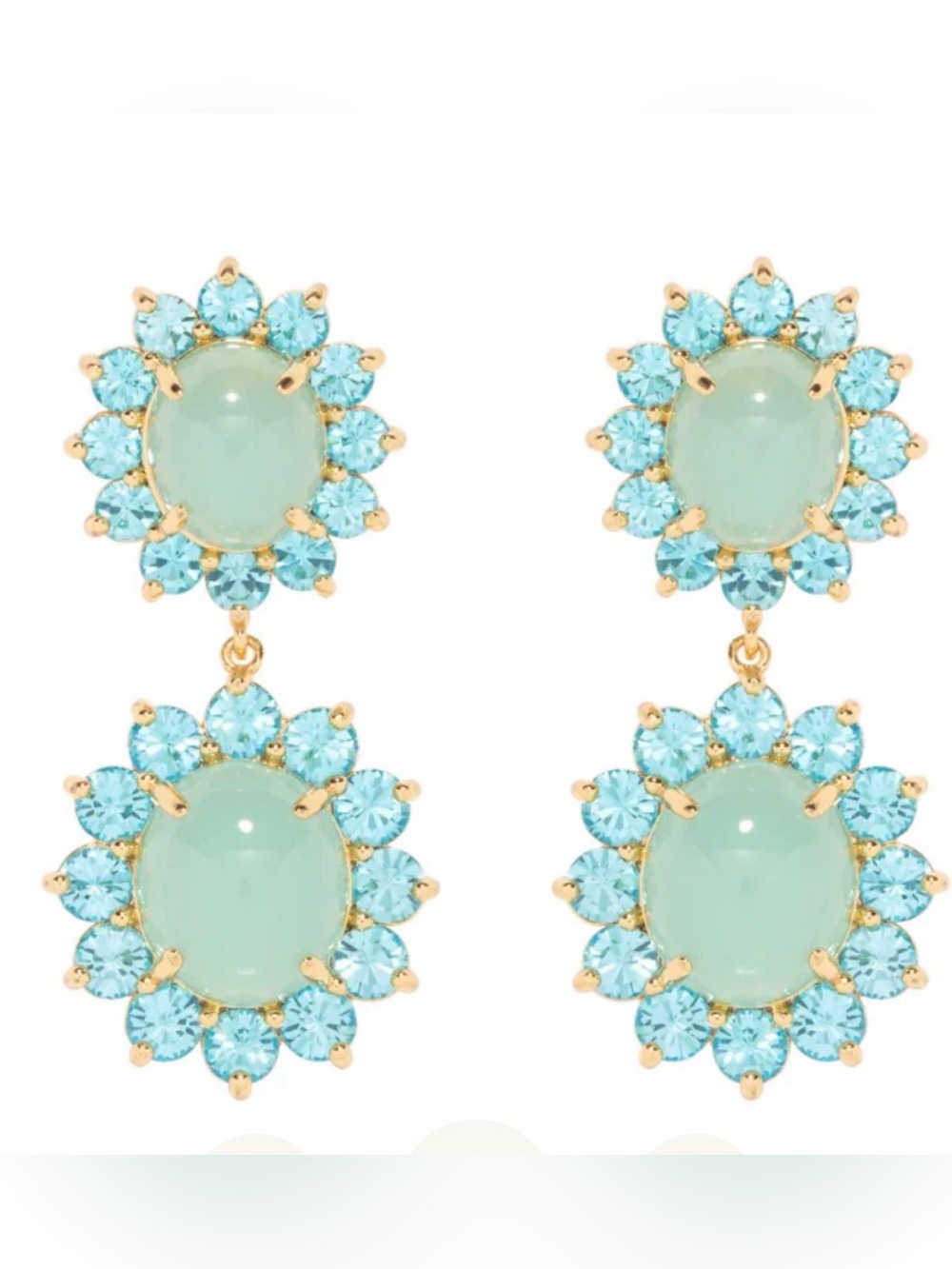 Loren Hope Aqua and Turquoise Double Drop Earrings - Picture 6 of 7